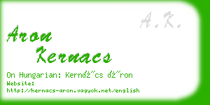 aron kernacs business card